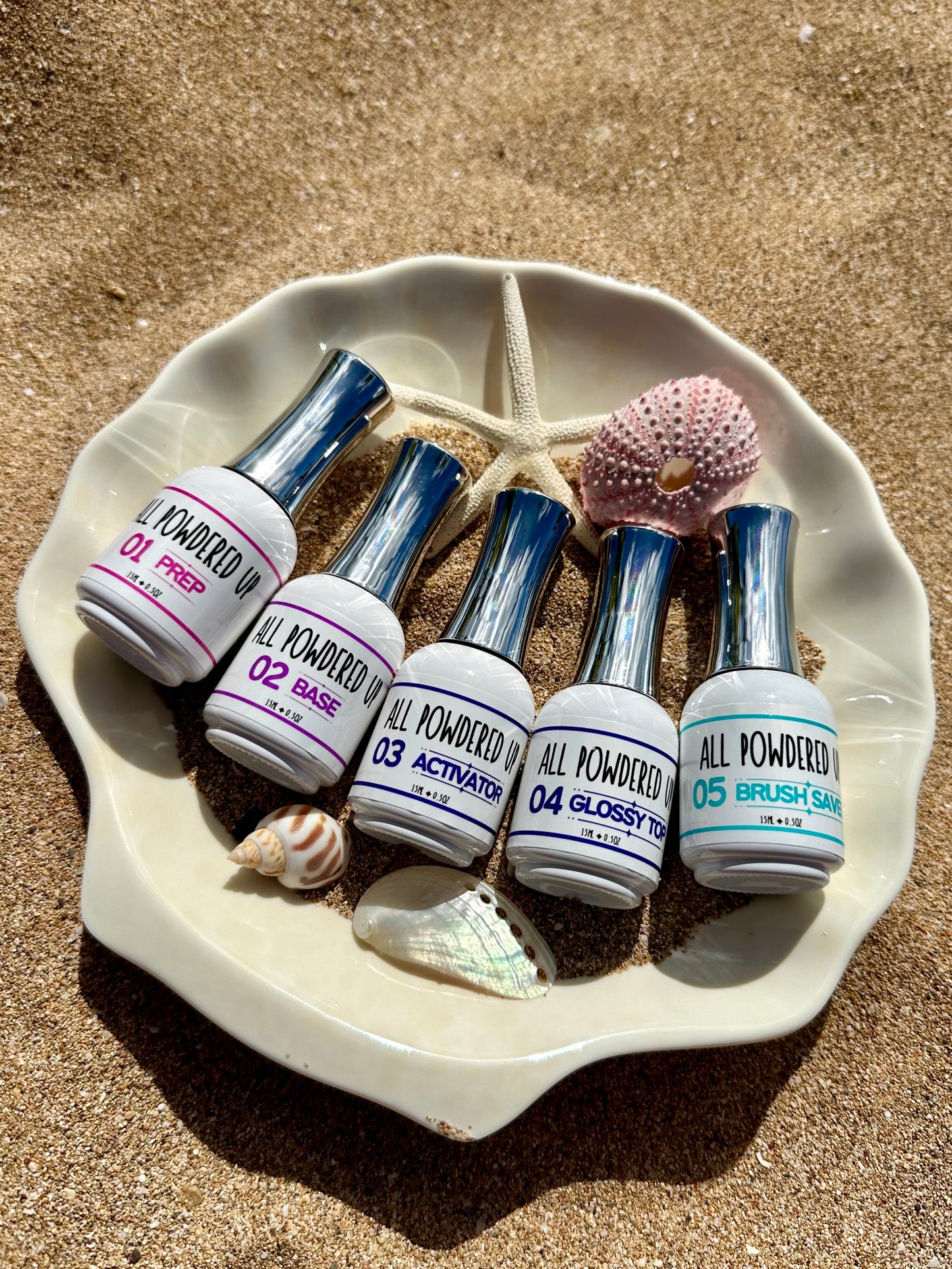 Dip Liquids SET (Prep, base, activator, glossy top coat and brush saver)